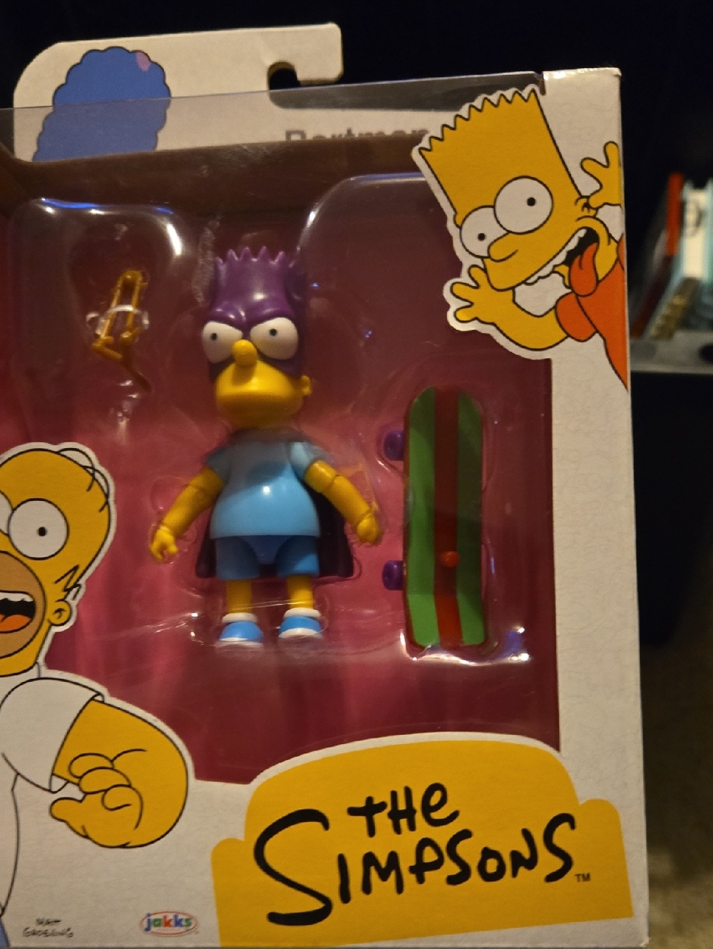 The Simpsons Bart Bartman Action Figure - Purple Hair, Blue Outfit